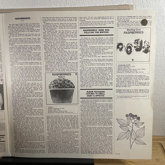 Raspberries' Best Vinyl Record Eric Carmen 1976 Capitol Records Shrink ST-11524 - Picture 6 of 11